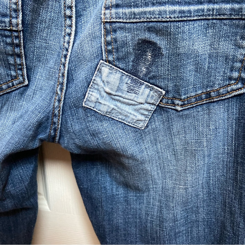 Gap Distressed Patchwork Low Rise Straight Leg Bl… - image 5